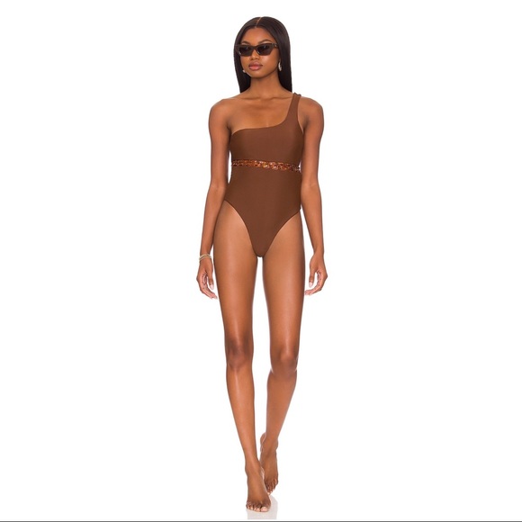 NWT Revolve Tularosa Adaire One Piece, chocolate brown, small - Picture 1 of 7
